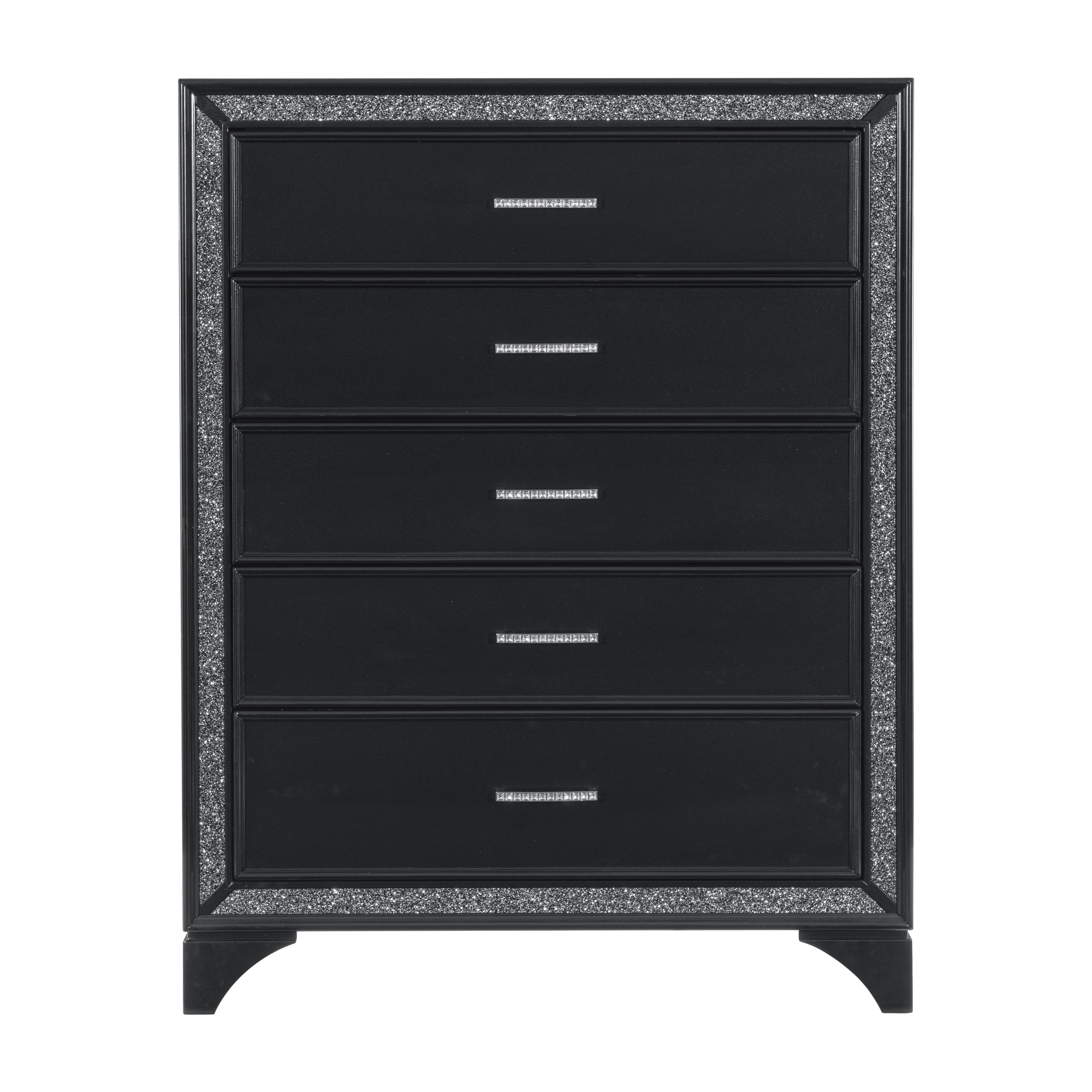 Salon Black LED Upholstered Panel Bedroom Set - SET | 1572BK-1 | 1572BK-2 | 1572BK-3 | 1572BK-4 | 1572BK-9 - Bien Home Furniture &amp; Electronics