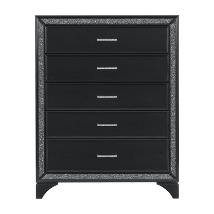 Salon Black LED Upholstered Panel Bedroom Set - SET | 1572BK-1 | 1572BK-2 | 1572BK-3 | 1572BK-4 | 1572BK-9 - Bien Home Furniture &amp; Electronics