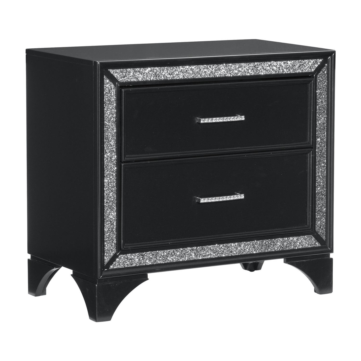 Salon Black LED Upholstered Panel Bedroom Set - SET | 1572BK-1 | 1572BK-2 | 1572BK-3 | 1572BK-4 | 1572BK-9 - Bien Home Furniture &amp; Electronics