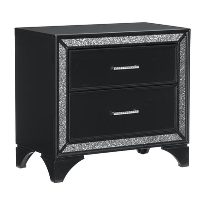 Salon Black LED Upholstered Panel Bedroom Set - SET | 1572BK-1 | 1572BK-2 | 1572BK-3 | 1572BK-4 | 1572BK-9 - Bien Home Furniture &amp; Electronics
