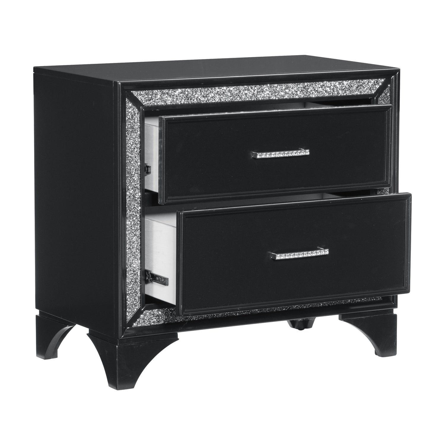 Salon Black LED Upholstered Panel Bedroom Set - SET | 1572BK-1 | 1572BK-2 | 1572BK-3 | 1572BK-4 | 1572BK-9 - Bien Home Furniture &amp; Electronics