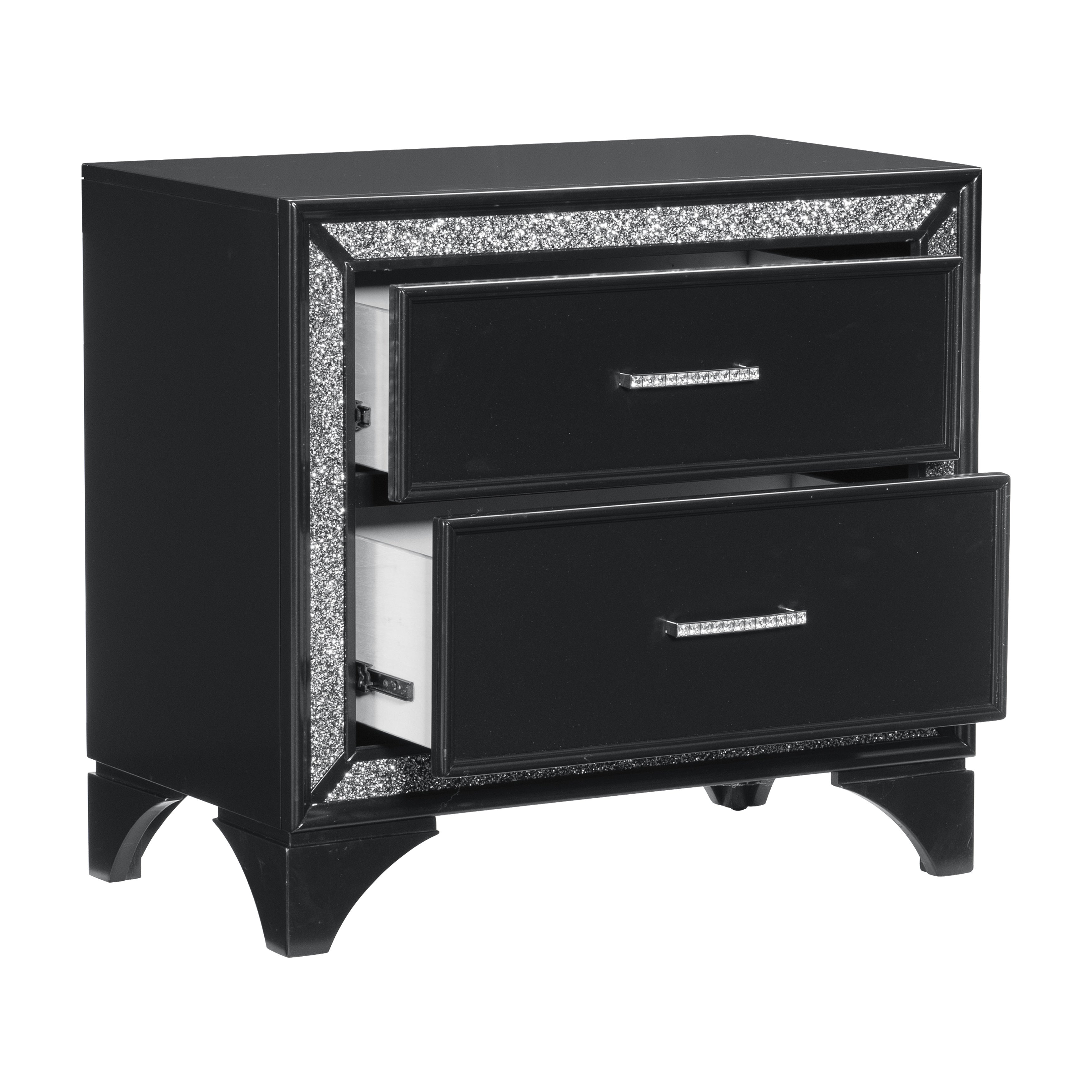 Salon Black LED Upholstered Panel Bedroom Set - SET | 1572BK-1 | 1572BK-2 | 1572BK-3 | 1572BK-4 | 1572BK-9 - Bien Home Furniture &amp; Electronics