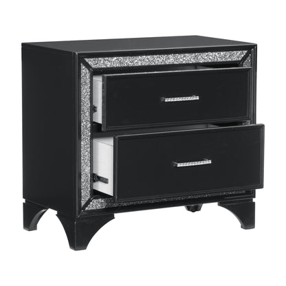 Salon Black LED Upholstered Panel Bedroom Set - SET | 1572BK-1 | 1572BK-2 | 1572BK-3 | 1572BK-4 | 1572BK-9 - Bien Home Furniture &amp; Electronics