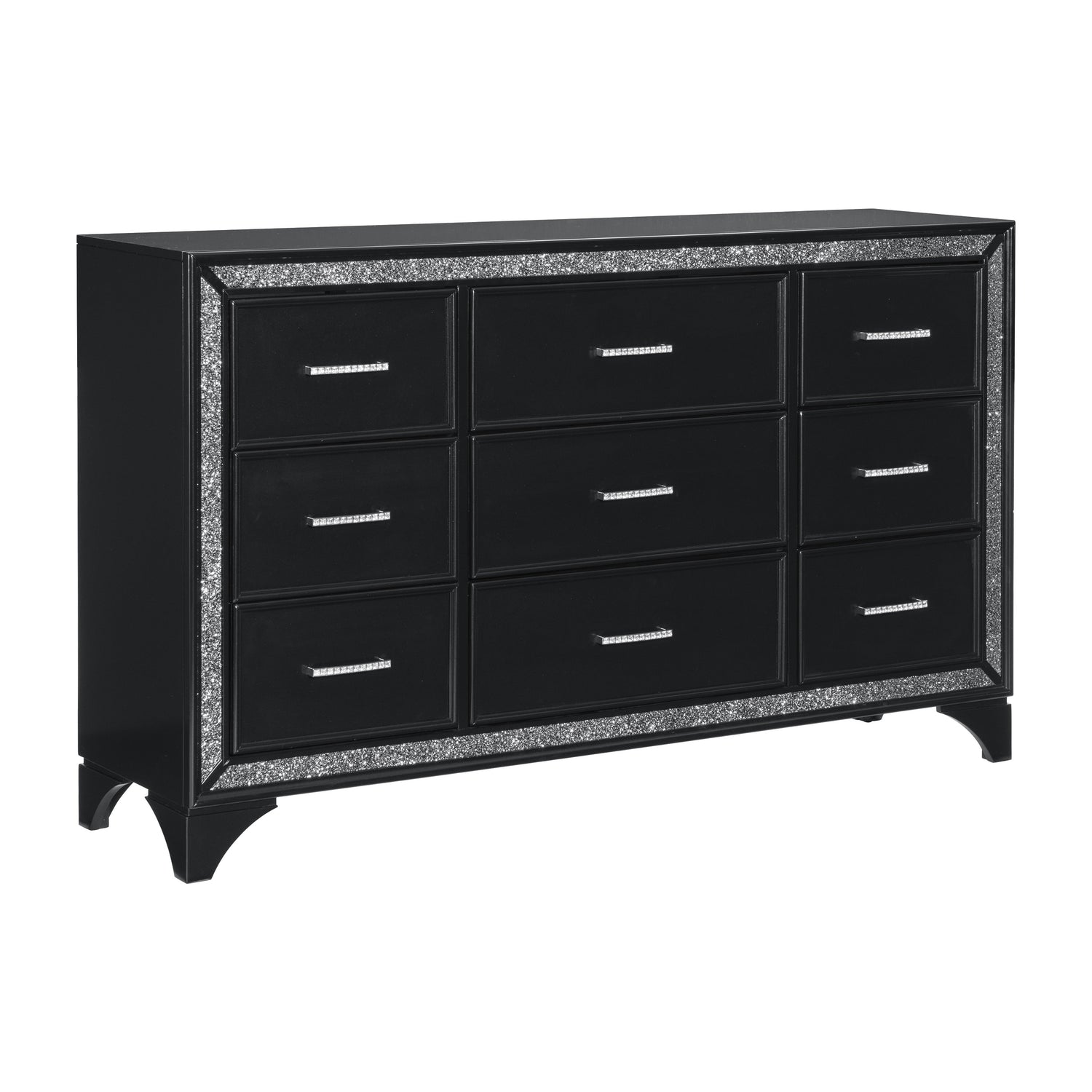 Salon Black LED Upholstered Panel Bedroom Set - SET | 1572BK-1 | 1572BK-2 | 1572BK-3 | 1572BK-4 | 1572BK-9 - Bien Home Furniture &amp; Electronics