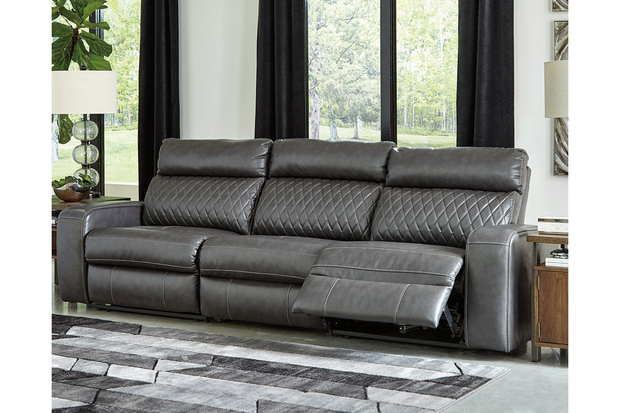 Samperstone Gray 3-Piece Power Reclining Sofa - SET | 5520346 | 5520362 | 5520358 - Bien Home Furniture &amp; Electronics