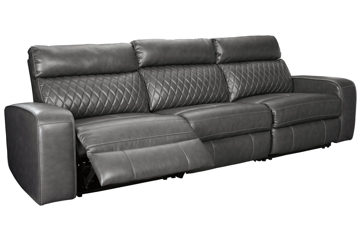 Samperstone Gray 3-Piece Power Reclining Sofa - SET | 5520346 | 5520362 | 5520358 - Bien Home Furniture &amp; Electronics