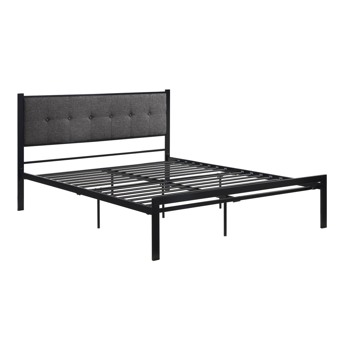 Samuel Black Metal Full Platform Bed - 1612F-1 - Bien Home Furniture &amp; Electronics