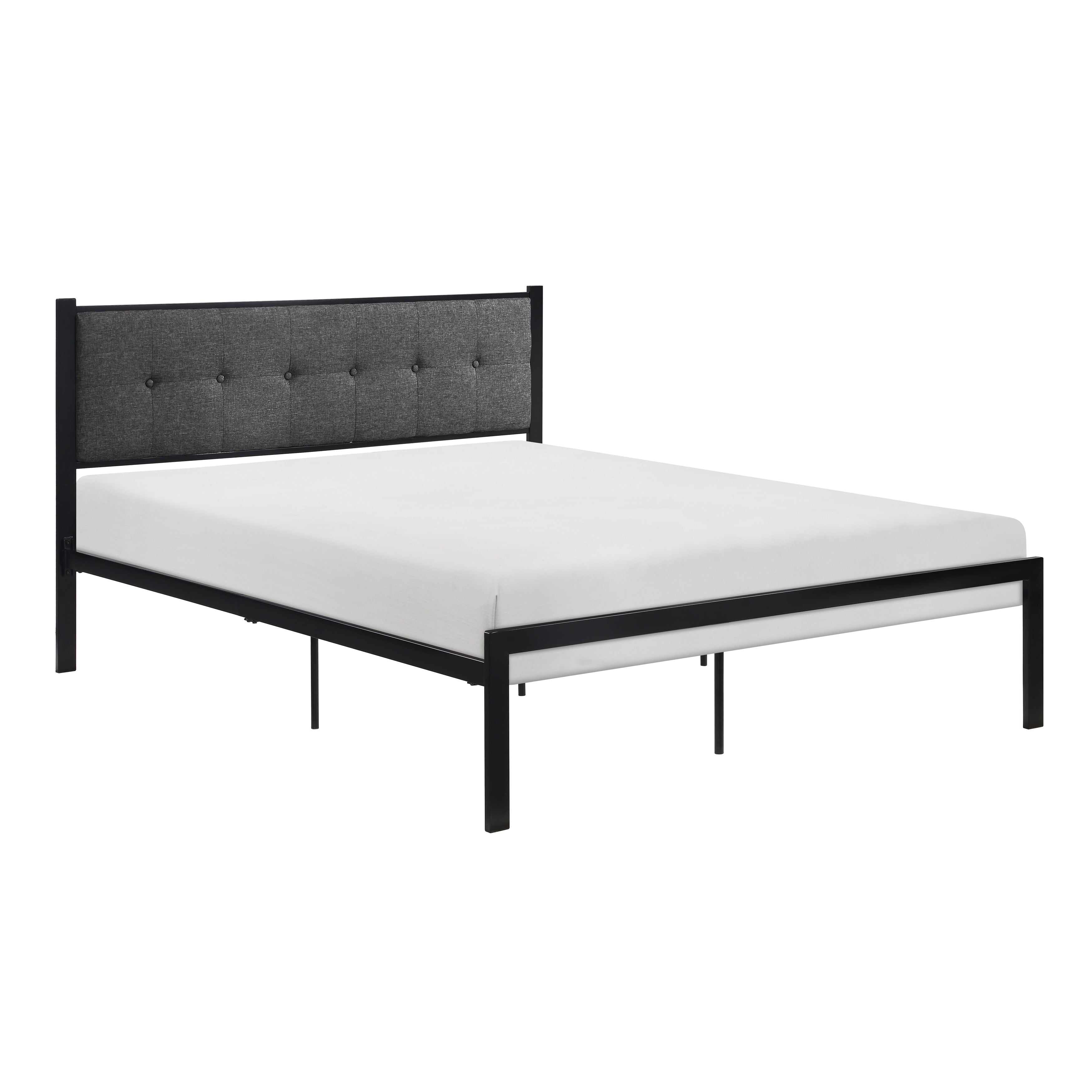 Samuel Black Metal Full Platform Bed - 1612F-1 - Bien Home Furniture &amp; Electronics