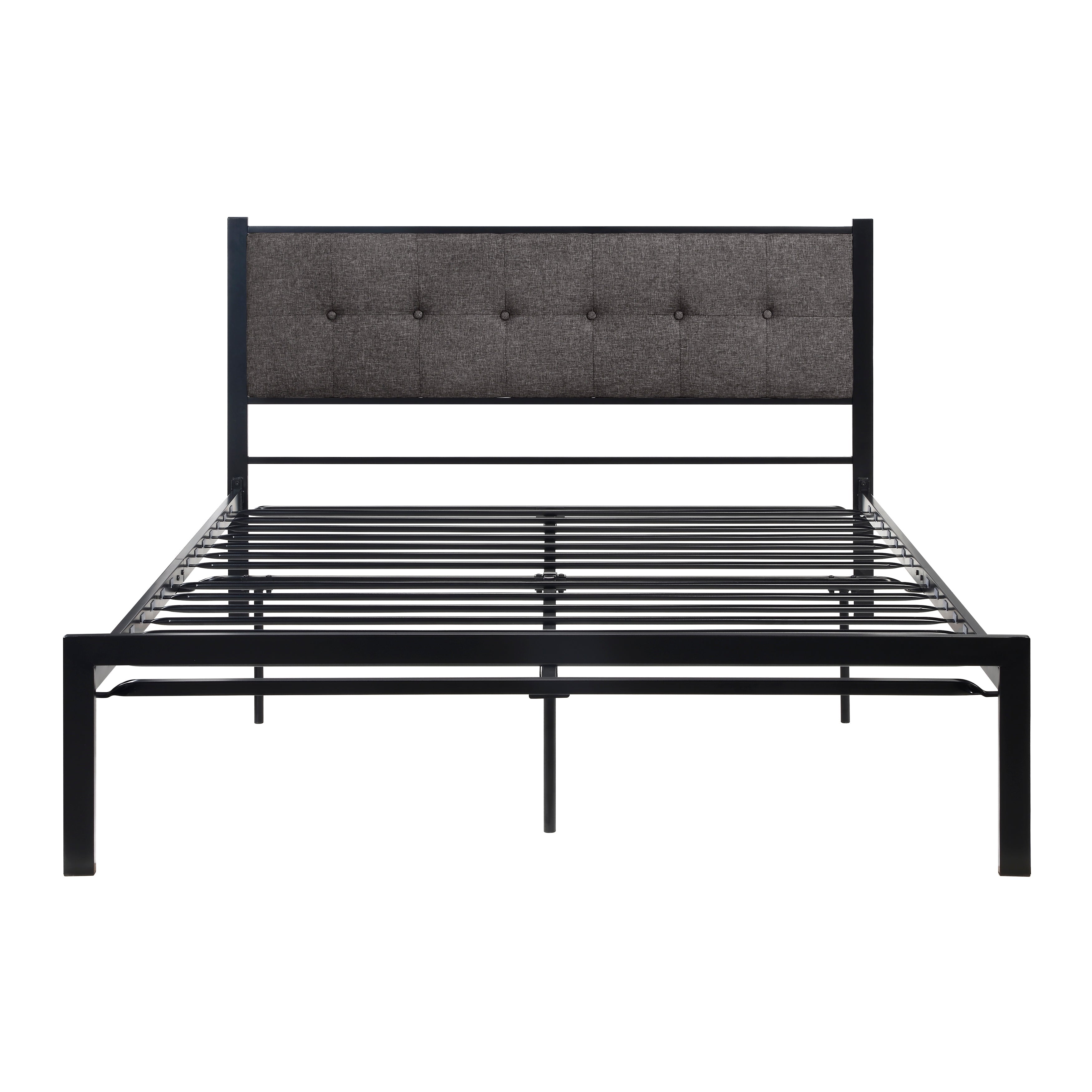 Samuel Black Metal Full Platform Bed - 1612F-1 - Bien Home Furniture &amp; Electronics