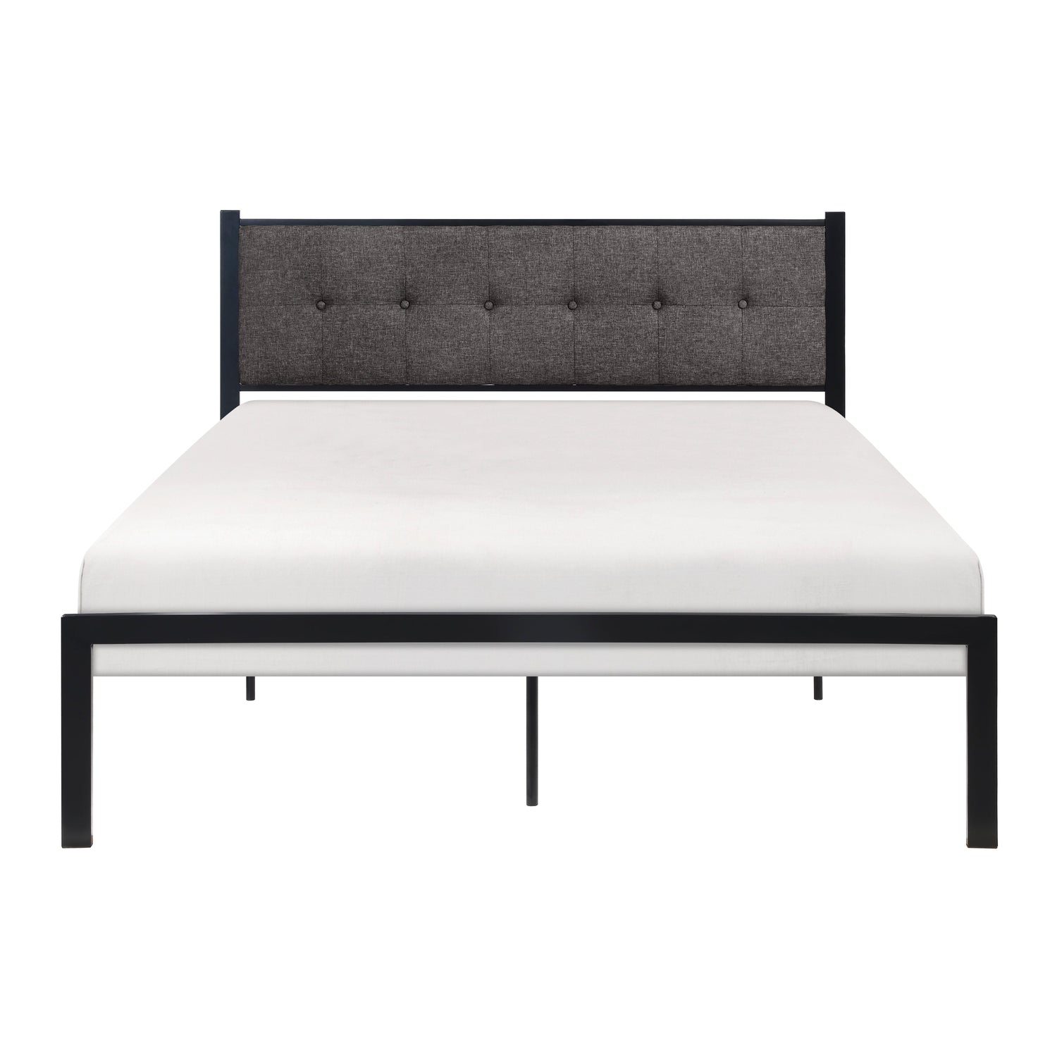 Samuel Black Metal Queen Platform Bed - 1612-1 - Bien Home Furniture &amp; Electronics