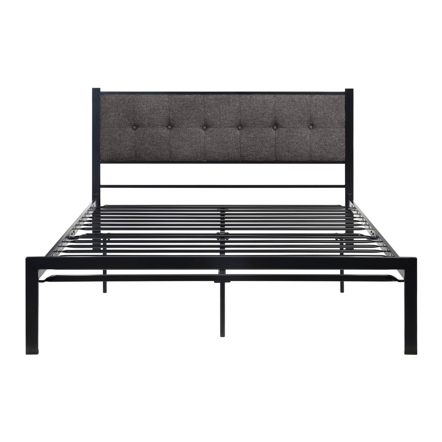 Samuel Black Metal Queen Platform Bed - 1612-1 - Bien Home Furniture &amp; Electronics