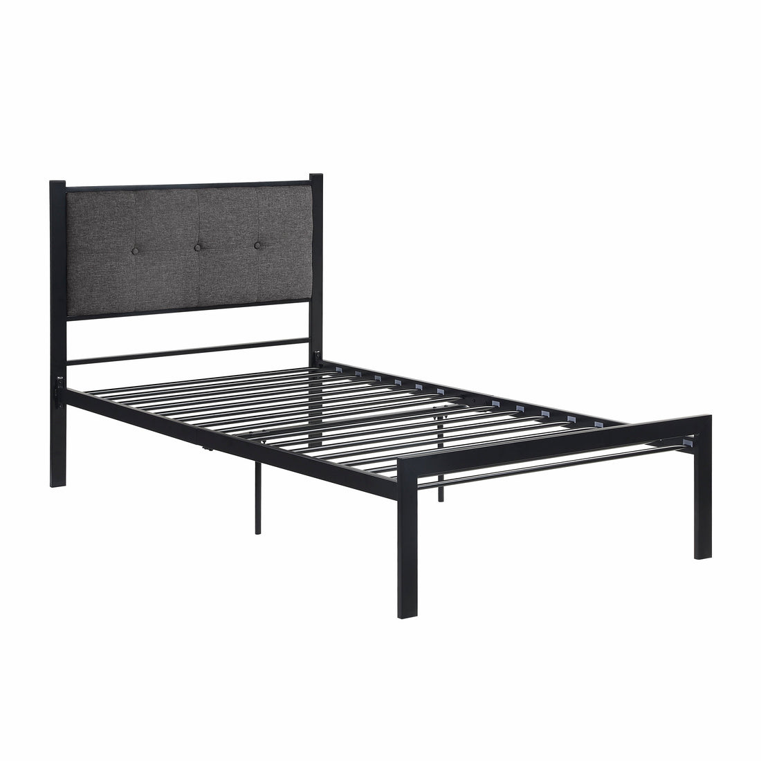 Samuel Black Metal Twin Platform Bed - 1612T-1 - Bien Home Furniture &amp; Electronics