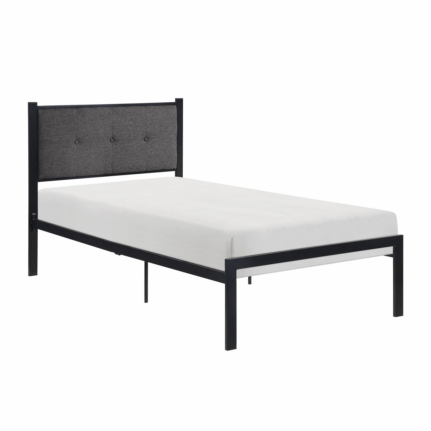 Samuel Black Metal Twin Platform Bed - 1612T-1 - Bien Home Furniture &amp; Electronics