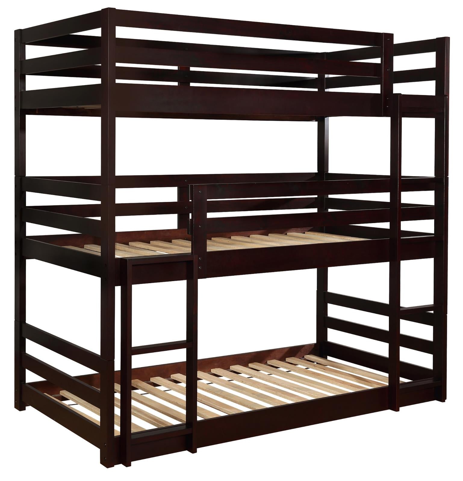 Sandler Cappuccino Twin Triple Bunk Bed - 400302 - Bien Home Furniture &amp; Electronics