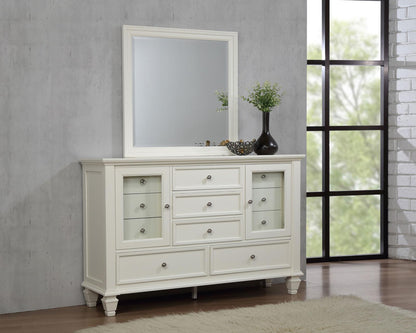 Sandy Beach 11-drawer Dresser with Mirror Cream White - 201303M - Bien Home Furniture &amp; Electronics