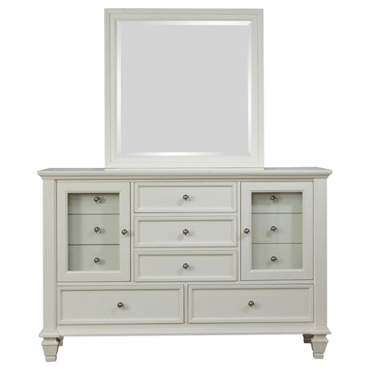 Sandy Beach 11-drawer Dresser with Mirror Cream White - 201303M - Bien Home Furniture &amp; Electronics