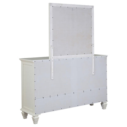 Sandy Beach 11-drawer Dresser with Mirror Cream White - 201303M - Bien Home Furniture &amp; Electronics