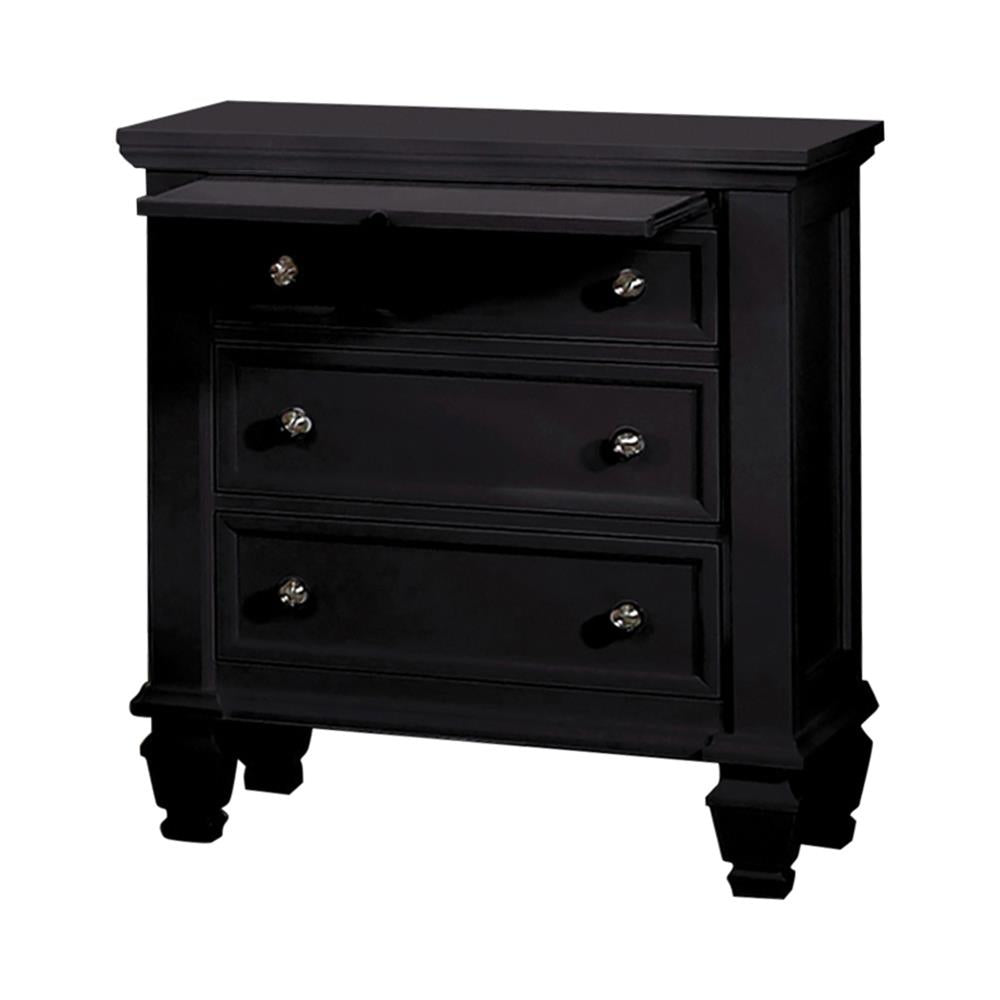 Sandy Beach 3-Drawer Nightstand Black - 201322 - Bien Home Furniture &amp; Electronics