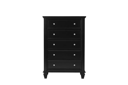 Sandy Beach Black 5-Drawer Chest - 201325 - Bien Home Furniture &amp; Electronics