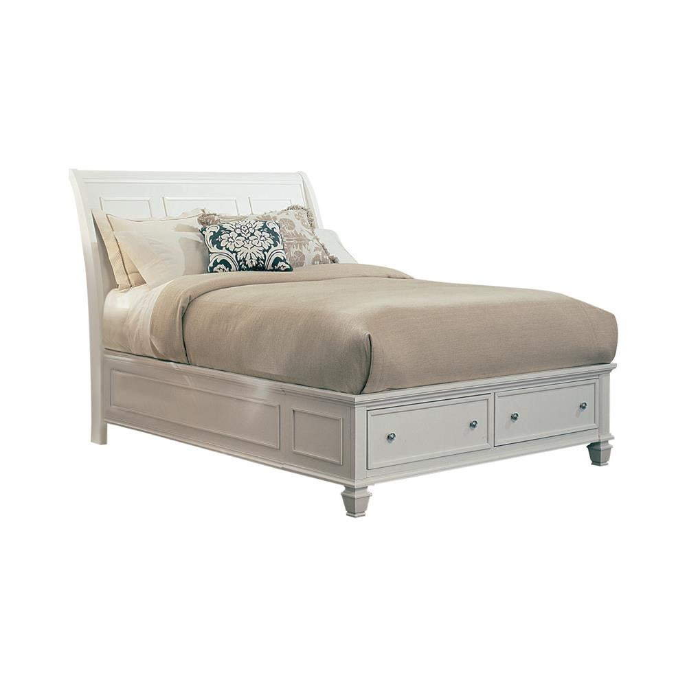 Sandy Beach Eastern King Storage Sleigh Bed White - 201309KE - Bien Home Furniture &amp; Electronics