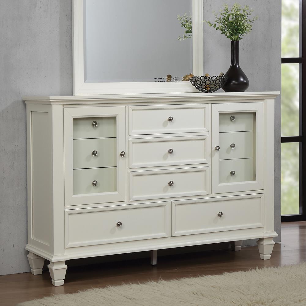 Sandy Beach White 11-Drawer Rectangular Dresser - 201303 - Bien Home Furniture &amp; Electronics