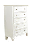 Sandy Beach White 5-Drawer Rectangular Chest - 201305 - Bien Home Furniture & Electronics