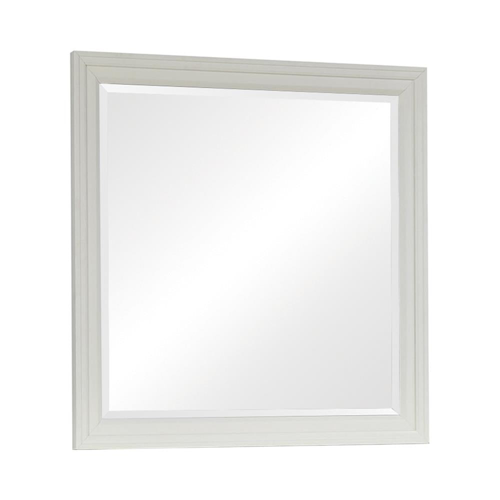 Sandy Beach White Rectangular Mirror - 201304 - Bien Home Furniture &amp; Electronics