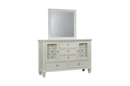 Sandy Beach White Rectangular Mirror - 201304 - Bien Home Furniture &amp; Electronics