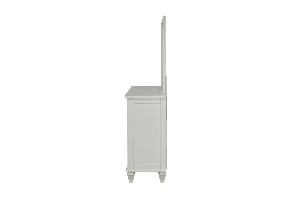 Sandy Beach White Rectangular Mirror - 201304 - Bien Home Furniture &amp; Electronics