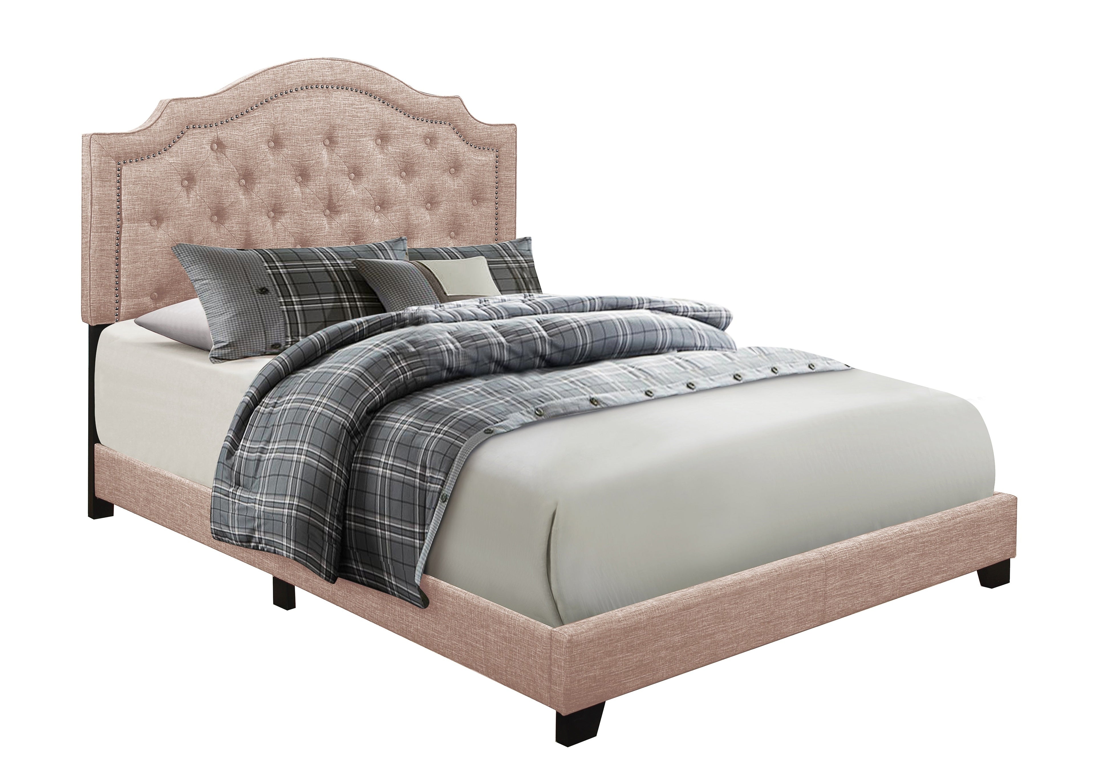 Sandy Beige King Upholstered Bed - SH255KBGE-1 - Bien Home Furniture &amp; Electronics