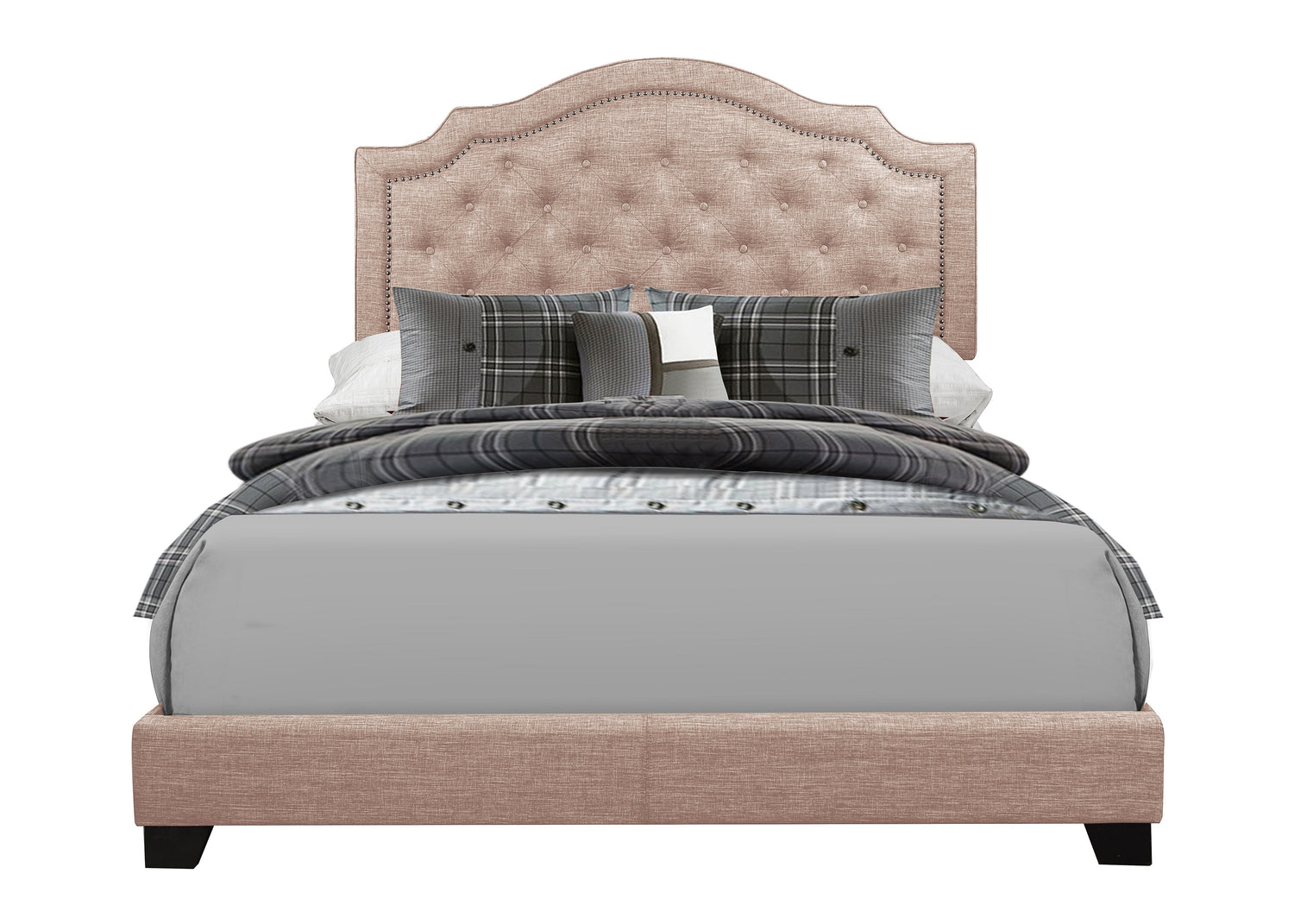 Sandy Beige King Upholstered Bed - SH255KBGE-1 - Bien Home Furniture &amp; Electronics