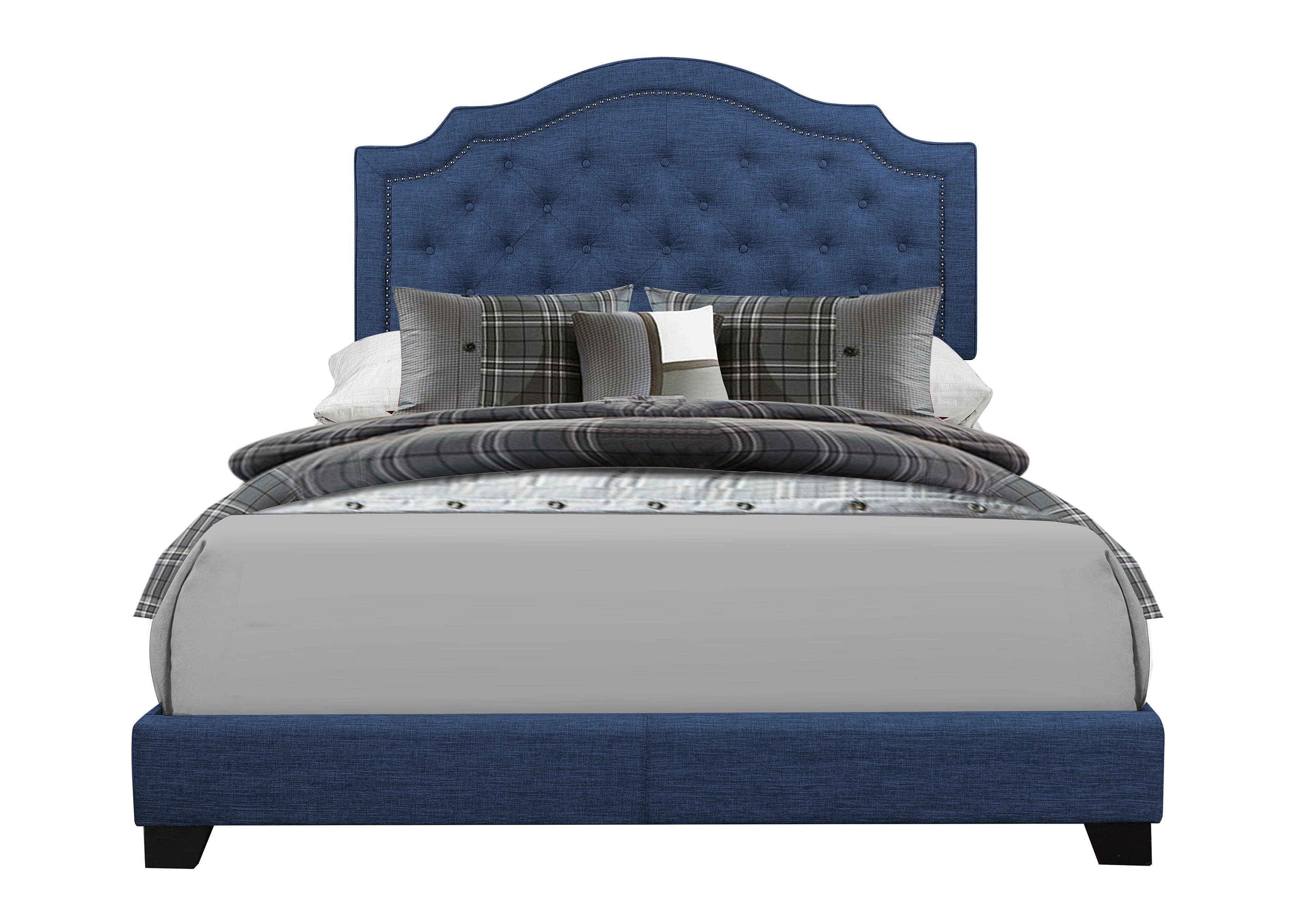 Sandy Blue King Upholstered Bed - SH255KBLU-1 - Bien Home Furniture &amp; Electronics