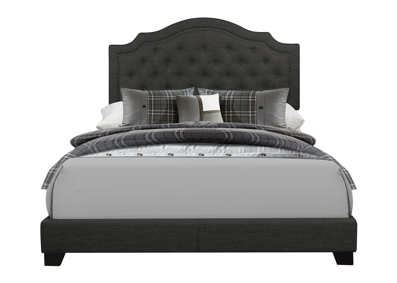 Sandy Dark Gray Queen Upholstered Bed - SH255DGR-1 - Bien Home Furniture &amp; Electronics
