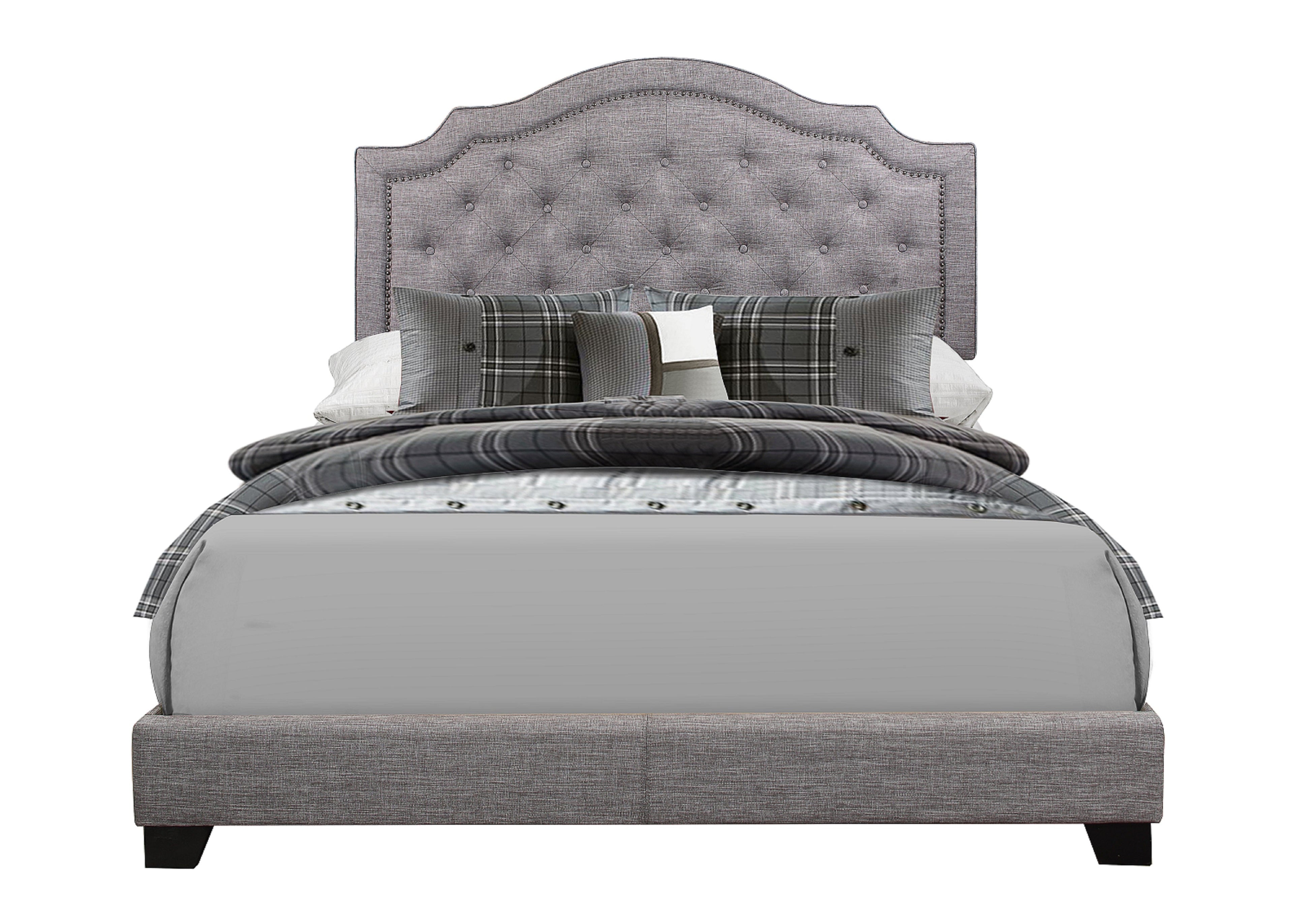 Sandy Gray King Upholstered Bed - SH255KGRY-1 - Bien Home Furniture &amp; Electronics