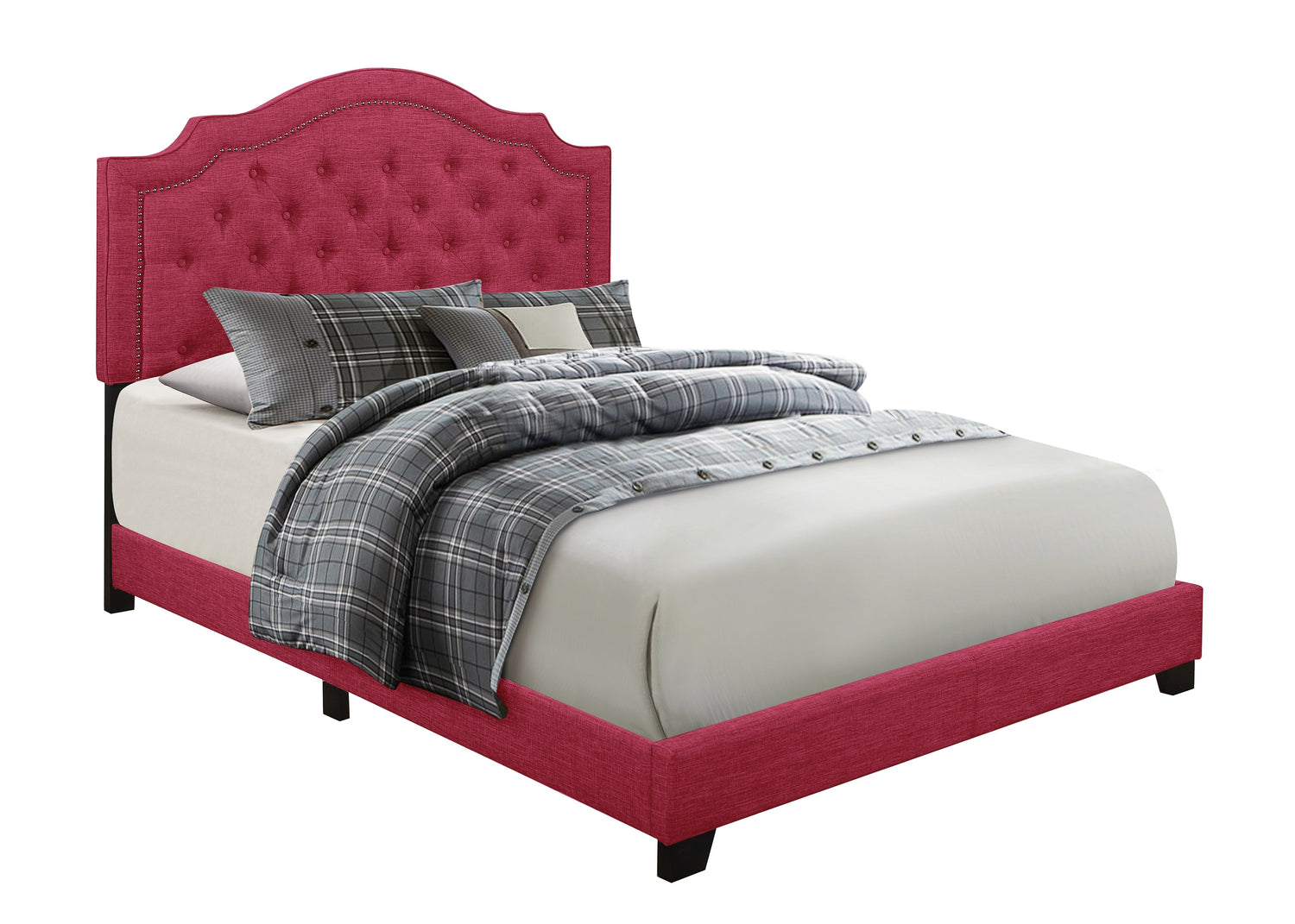 Sandy Pink Queen Upholstered Bed - SH255PNK-1 - Bien Home Furniture &amp; Electronics