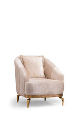 Santana Ivory Velvet Chair - SANTANAIVORY-C - Bien Home Furniture & Electronics