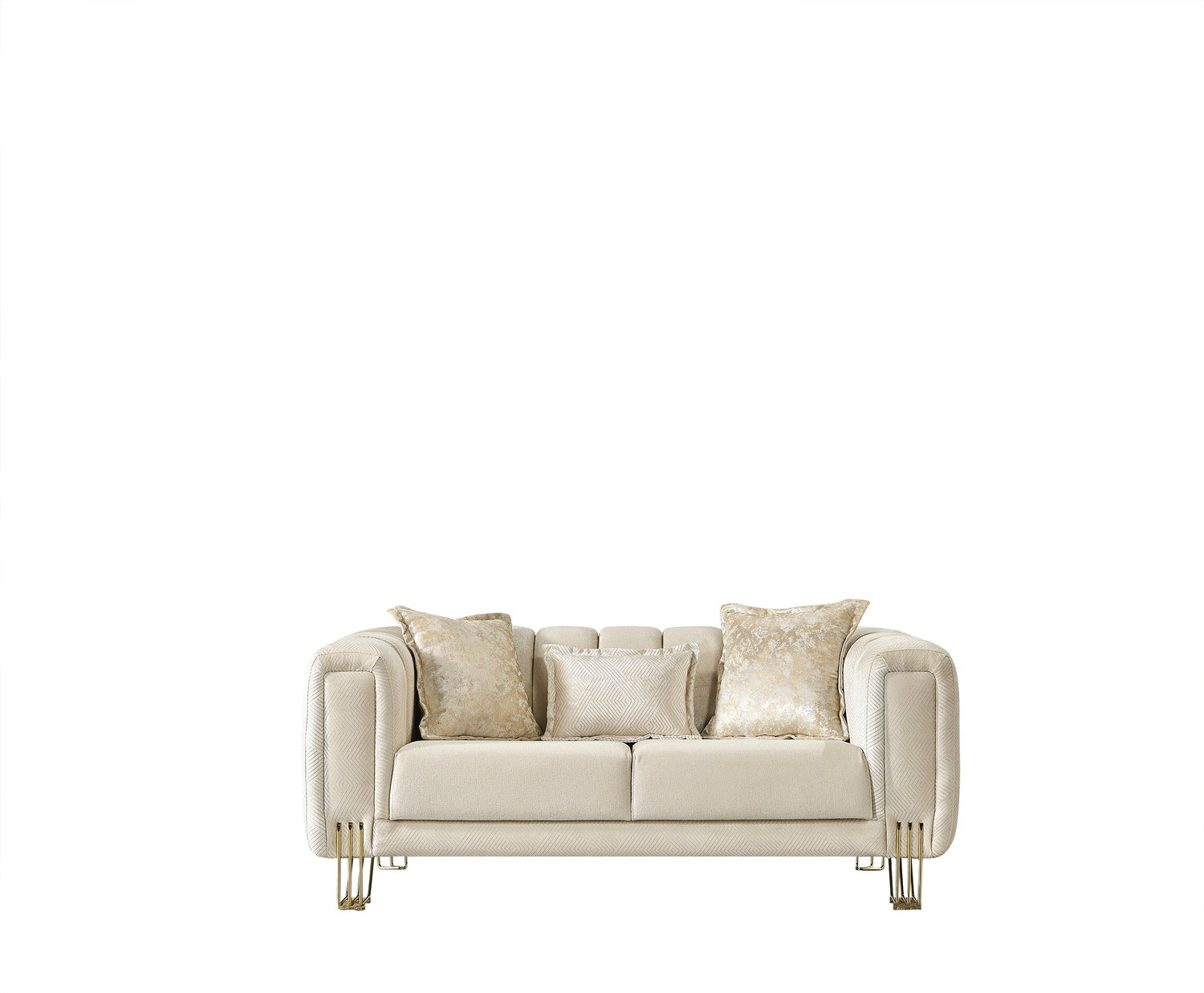 Santana Ivory Velvet Loveseat - SANTANAIVORY-L - Bien Home Furniture &amp; Electronics