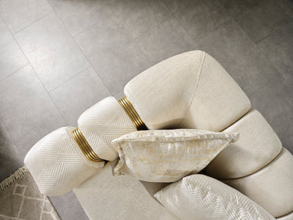 Santana Ivory Velvet Loveseat - SANTANAIVORY-L - Bien Home Furniture &amp; Electronics