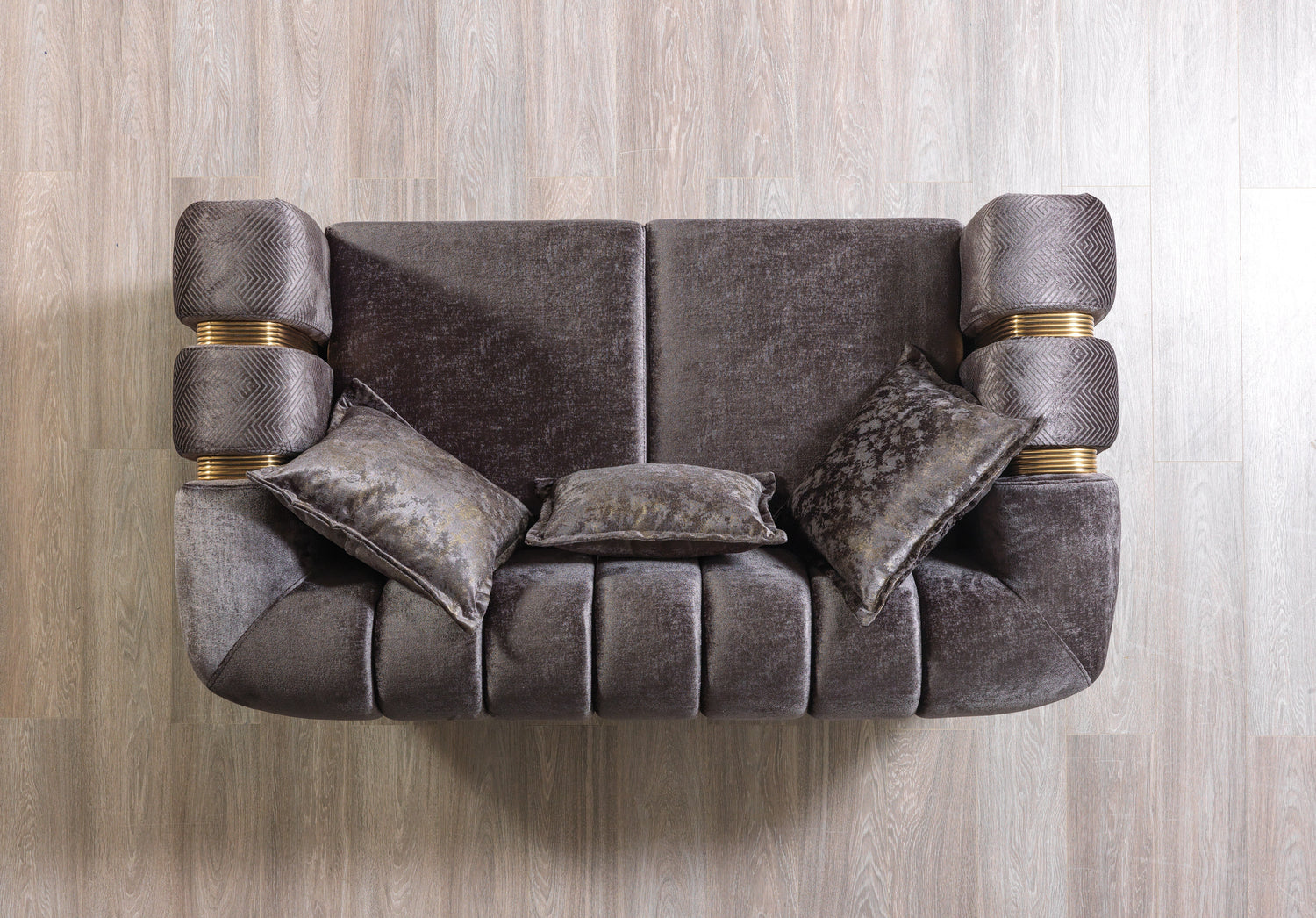 Santana Smoke Velvet Loveseat - SANTANASMOKE-L - Bien Home Furniture &amp; Electronics