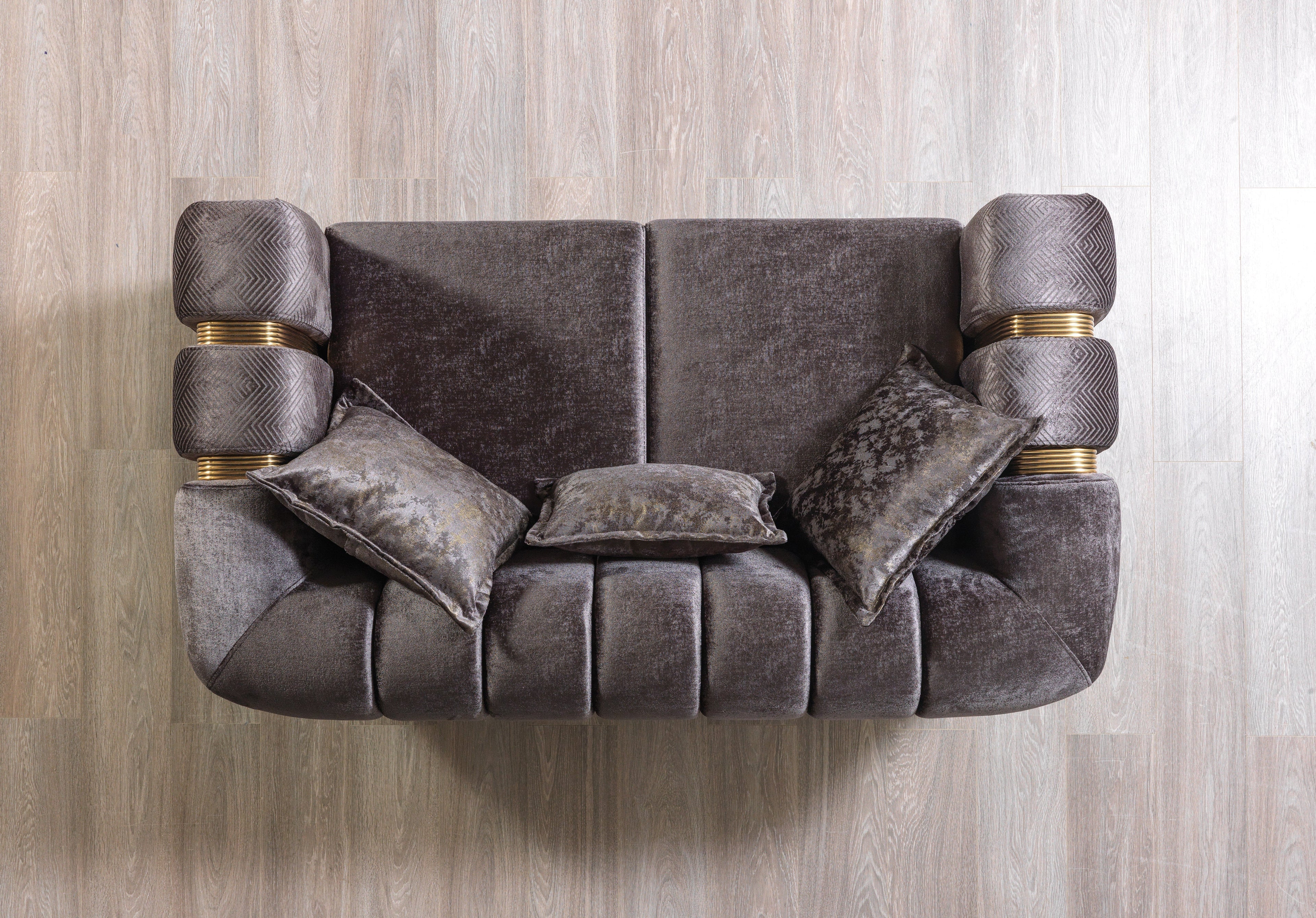 Santana Smoke Velvet Loveseat - SANTANASMOKE-L - Bien Home Furniture &amp; Electronics