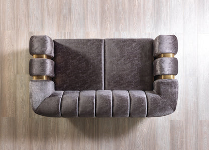 Santana Smoke Velvet Loveseat - SANTANASMOKE-L - Bien Home Furniture &amp; Electronics