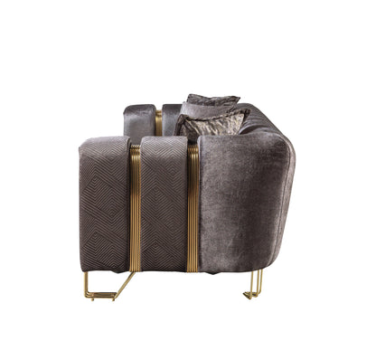 Santana Smoke Velvet Loveseat - SANTANASMOKE-L - Bien Home Furniture &amp; Electronics
