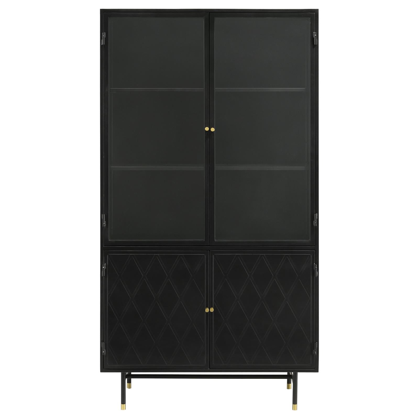 Santiago Matte Black Rectangular 4-Door Cabinet - 951134 - Bien Home Furniture &amp; Electronics
