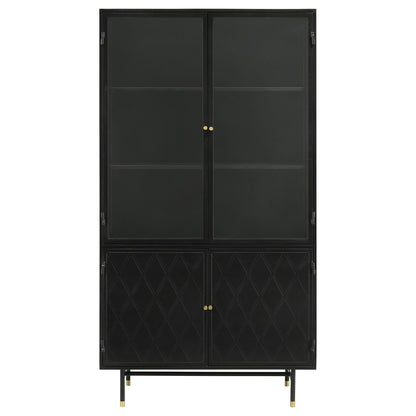 Santiago Matte Black Rectangular 4-Door Cabinet - 951134 - Bien Home Furniture &amp; Electronics