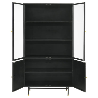 Santiago Matte Black Rectangular 4-Door Cabinet - 951134 - Bien Home Furniture &amp; Electronics