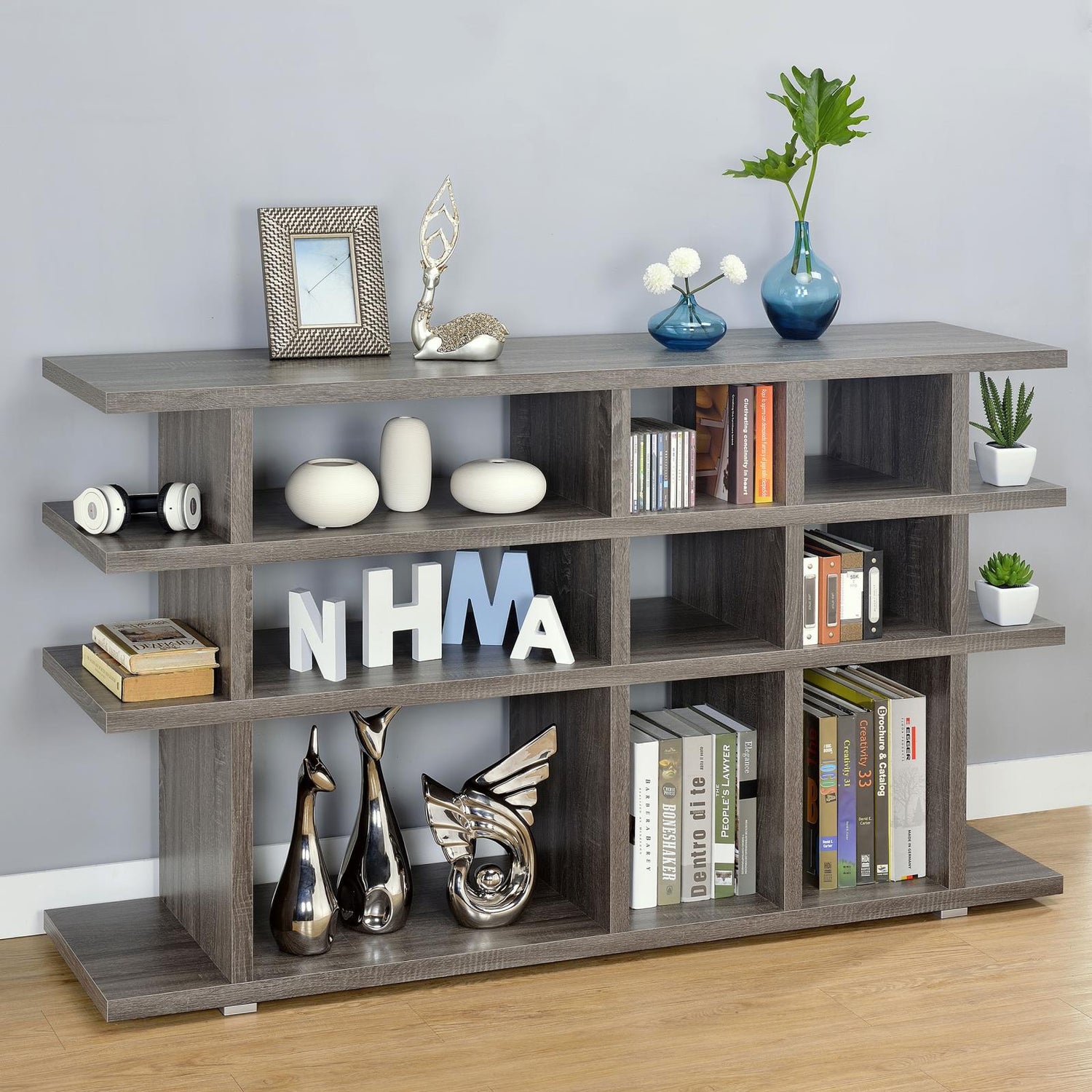 Santos Weathered Gray 3-Tier Bookcase - 800359 - Bien Home Furniture &amp; Electronics