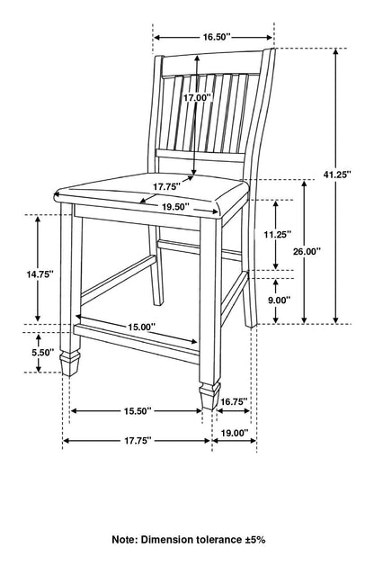 Sarasota Gray/Rustic Cream Slat Back Counter Height Chairs, Set of 2 - 192819 - Bien Home Furniture &amp; Electronics