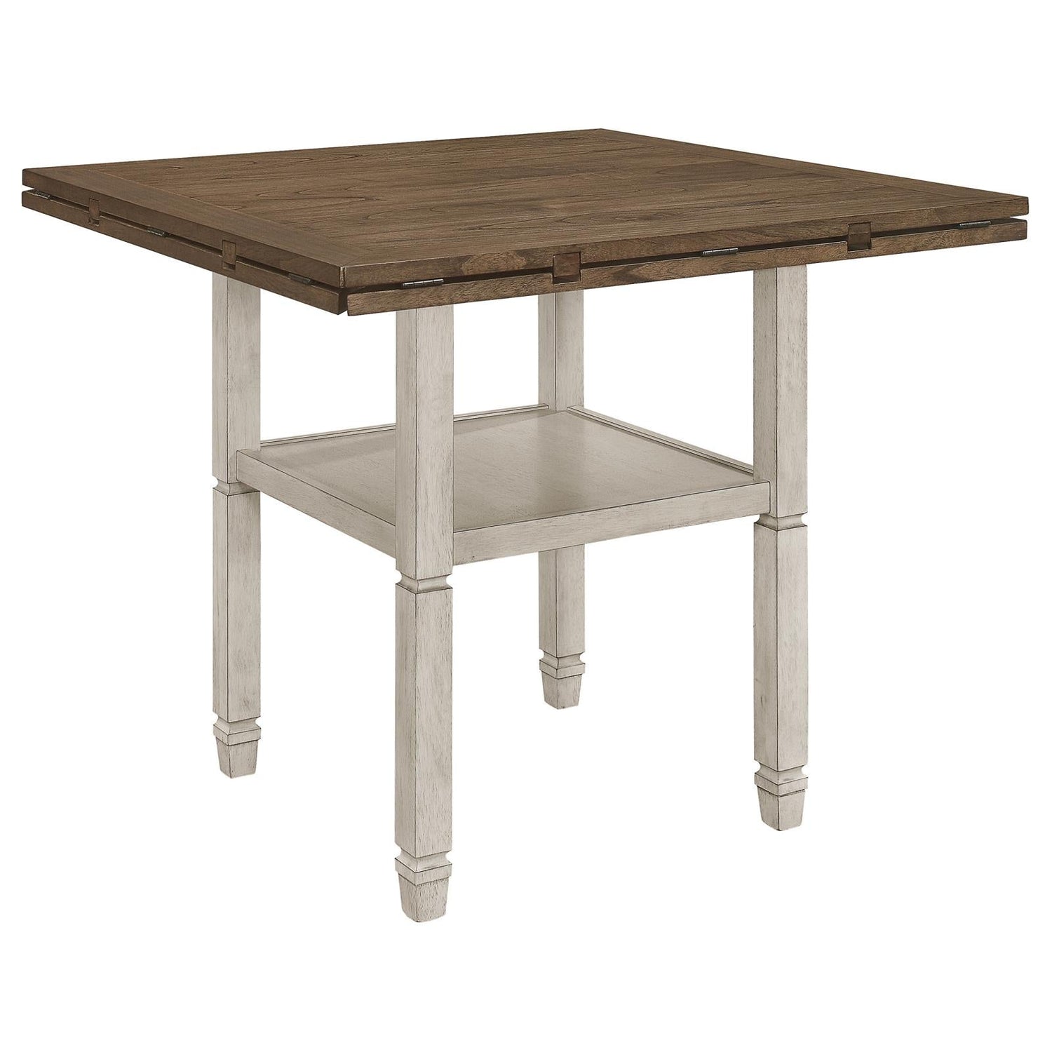 Sarasota Nutmeg/Rustic Cream Counter Height Table with Shelf Storage - 192818 - Bien Home Furniture &amp; Electronics