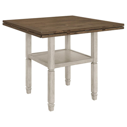 Sarasota Nutmeg/Rustic Cream Counter Height Table with Shelf Storage - 192818 - Bien Home Furniture &amp; Electronics