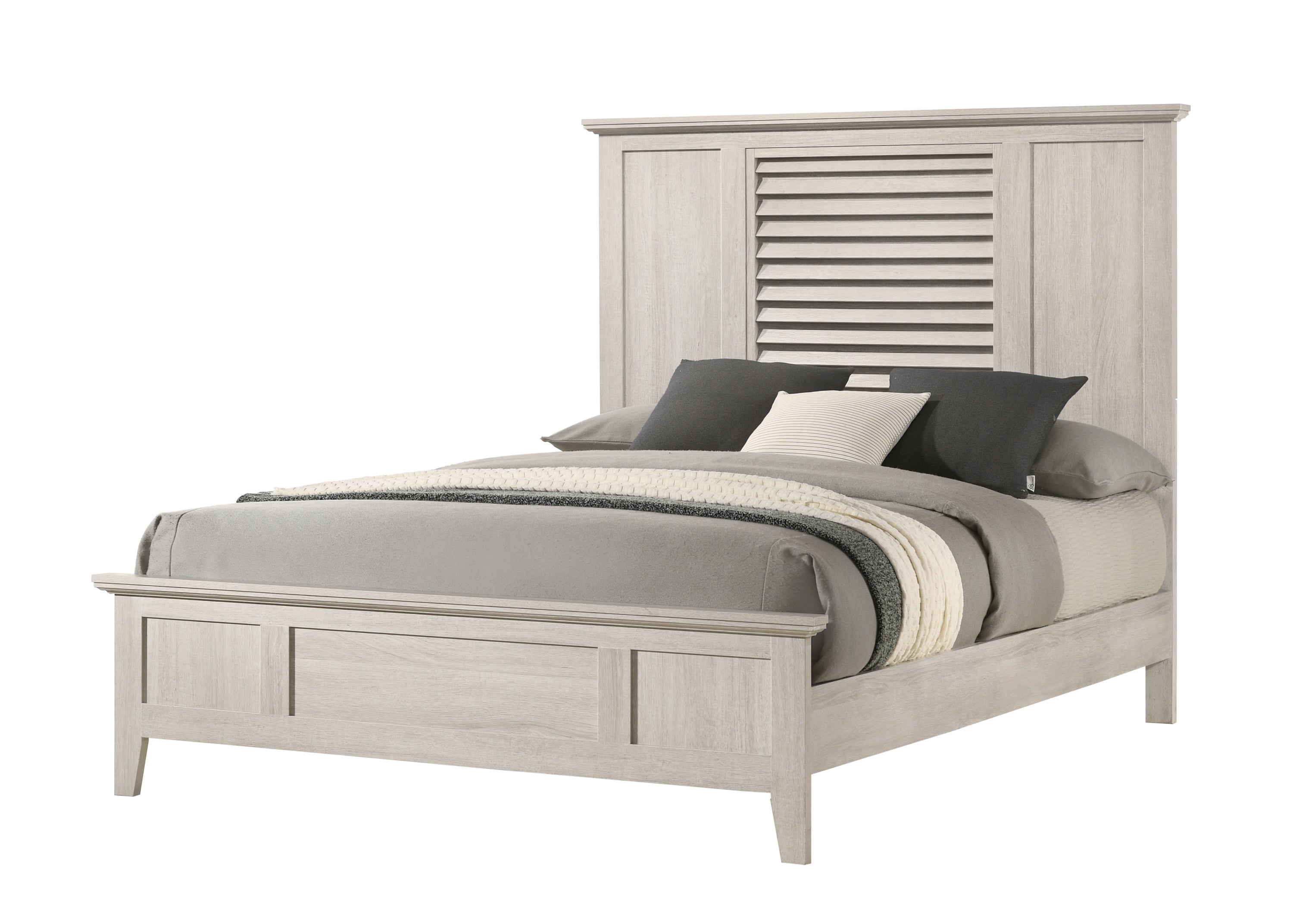 Sarter White King Panel Bed - SET | B4740-K-HBFB | B4740-KQ-RAIL | - Bien Home Furniture &amp; Electronics